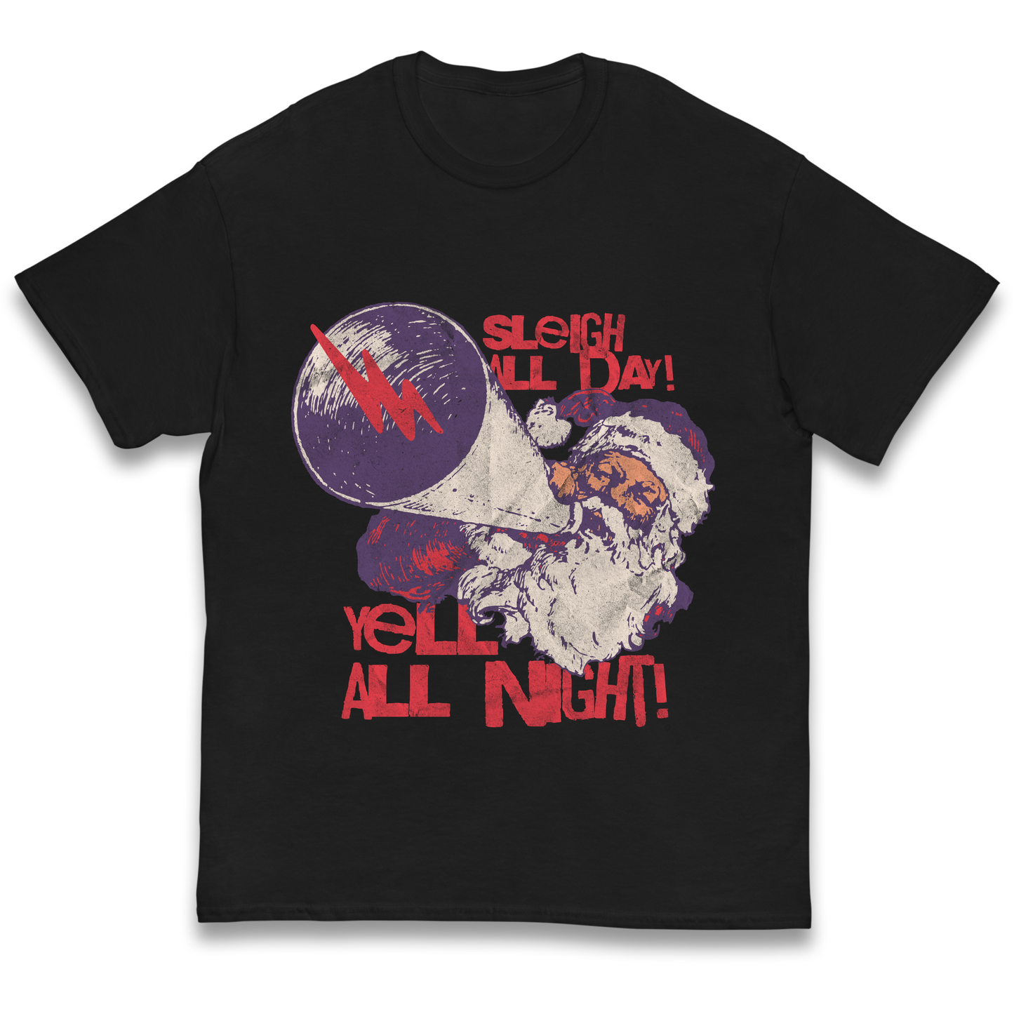 Sleigh All Day Yell All Night Santa Christmas kids t shirt