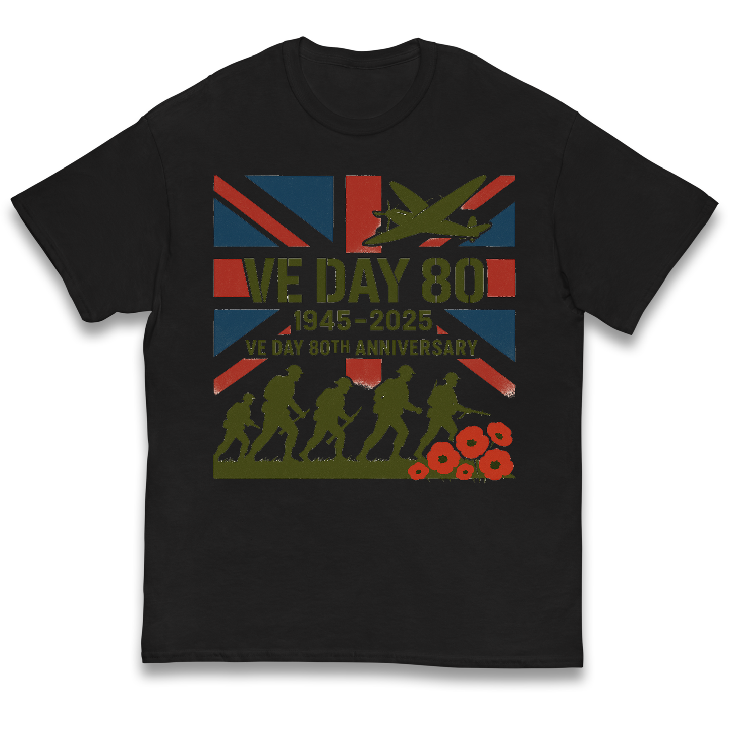 VE Day 80th Anniversary 1945 2025 kids t shirt