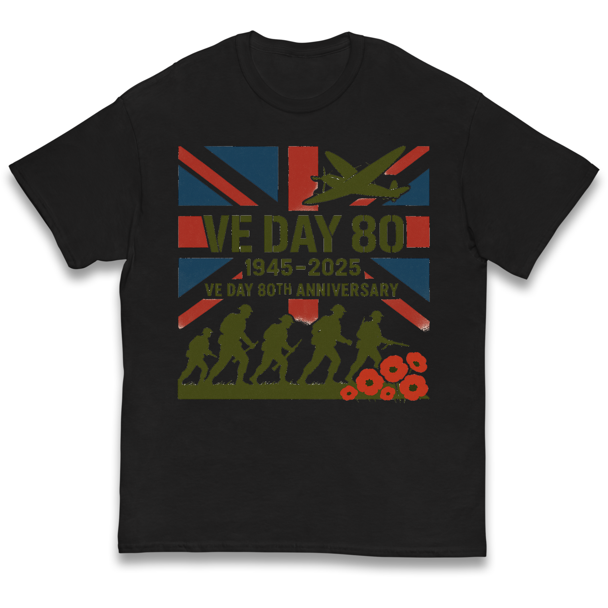 VE Day 80th Anniversary 1945 2025 kids t shirt