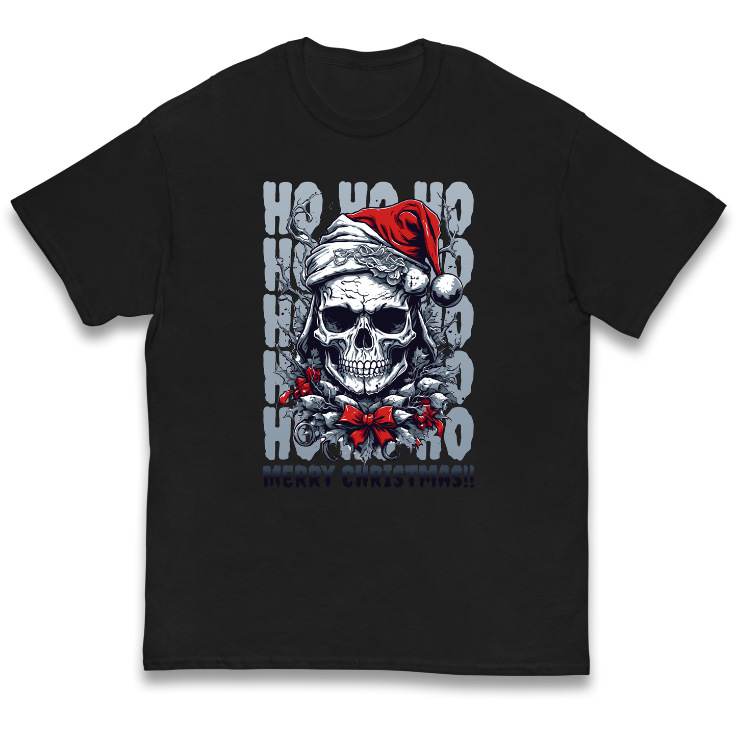 HO HO HO Santa Skelington Christmas kids t shirt