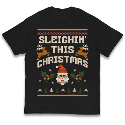 Sleighin This Christmas Christmas kids t shirt