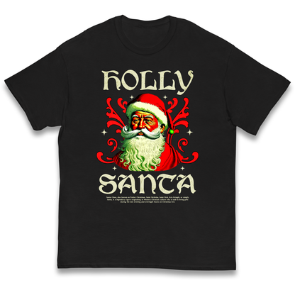 Holly Santa Christmas kids t shirt