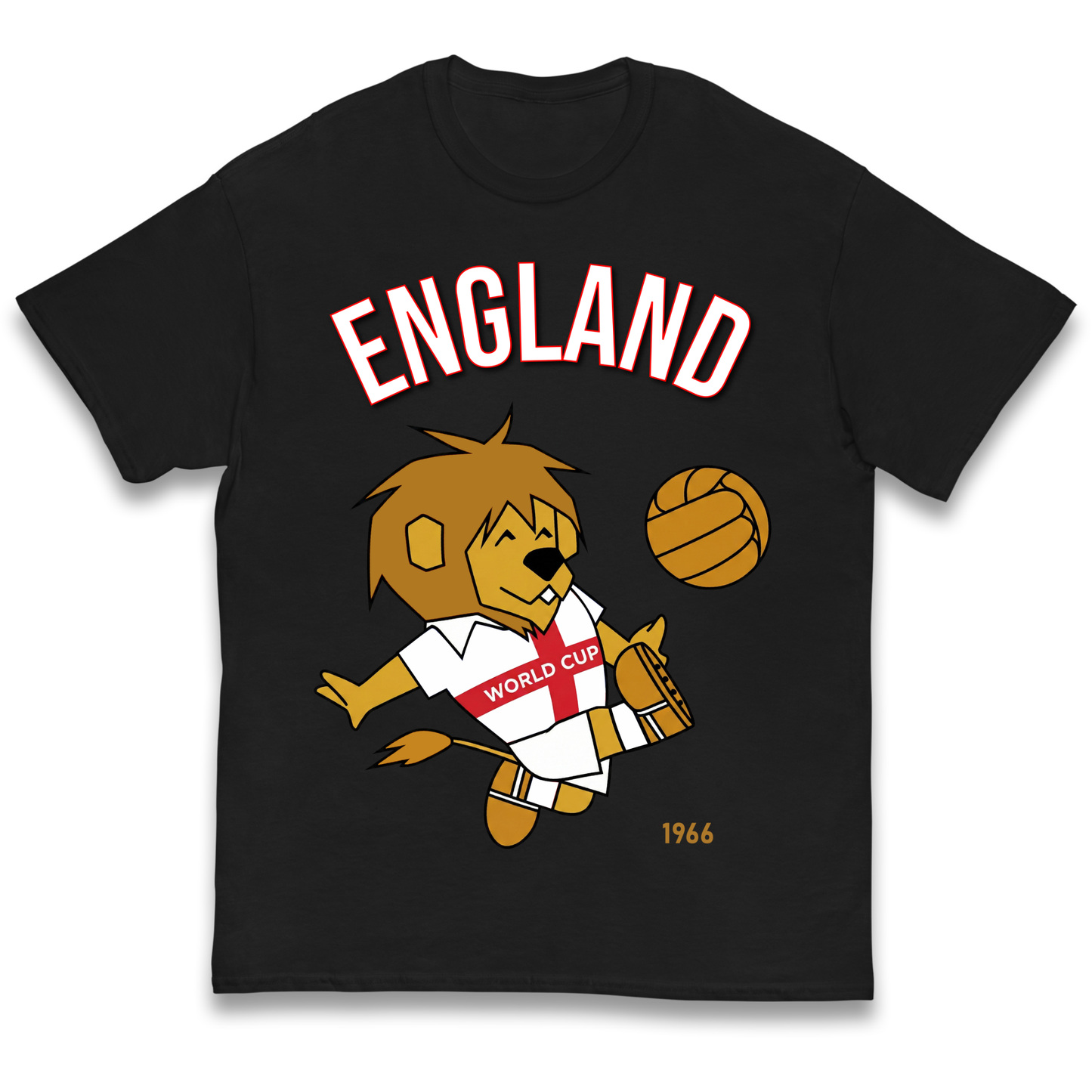 England World Cup Willie 1966 Football Kids T Shirt