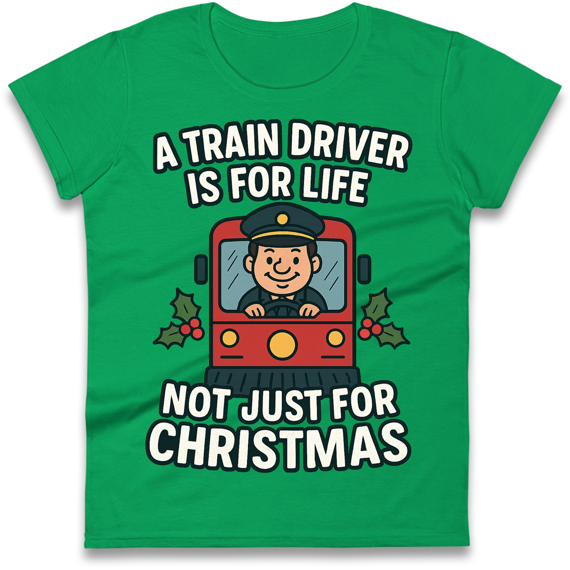 Train Driver Christmas Ladies Shirt