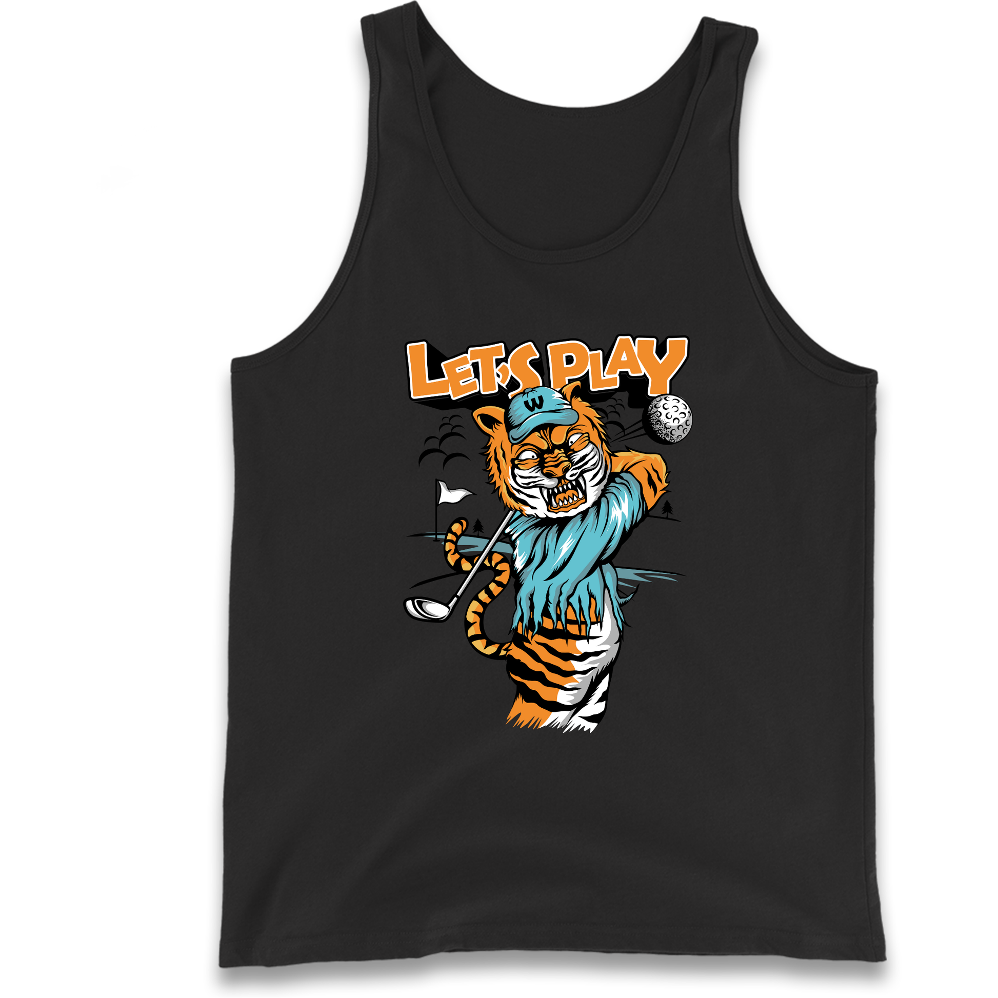 Lets Play Golf Tiger Tank Top