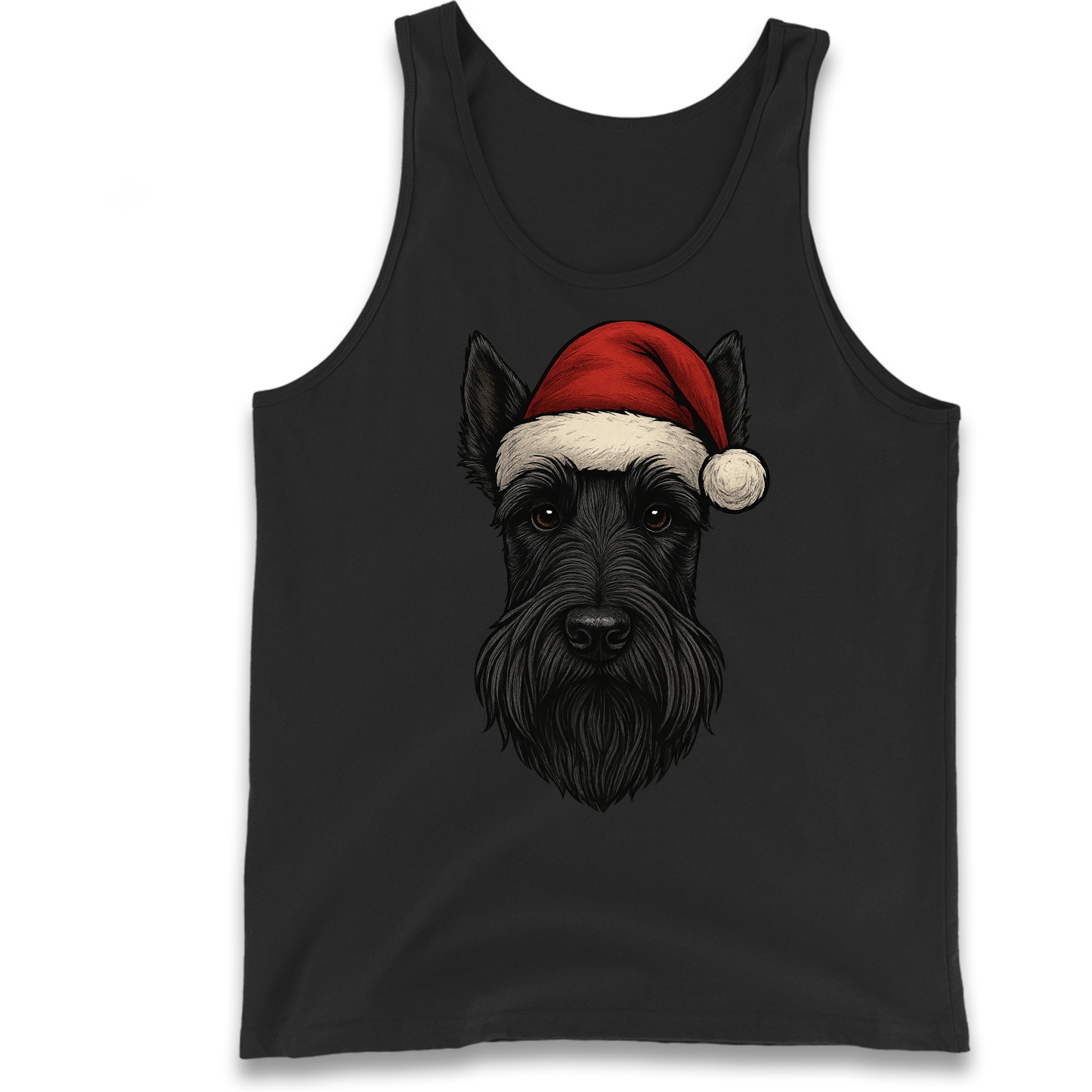 Scottish Terrier Face Christmas Tank Top