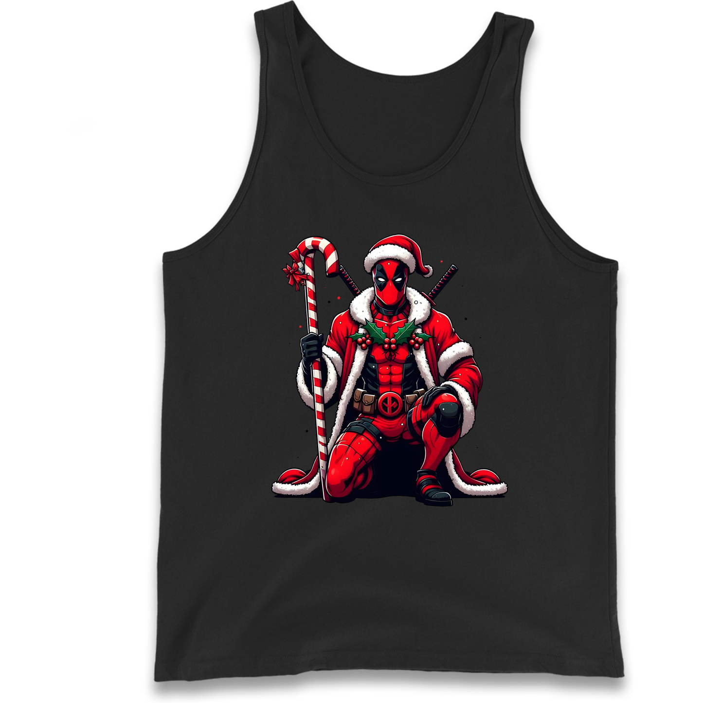 DeadPool Candy Cane Santa Tank Top