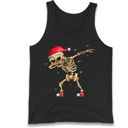 Santa Skellington Dabbing Christmas Tank Top