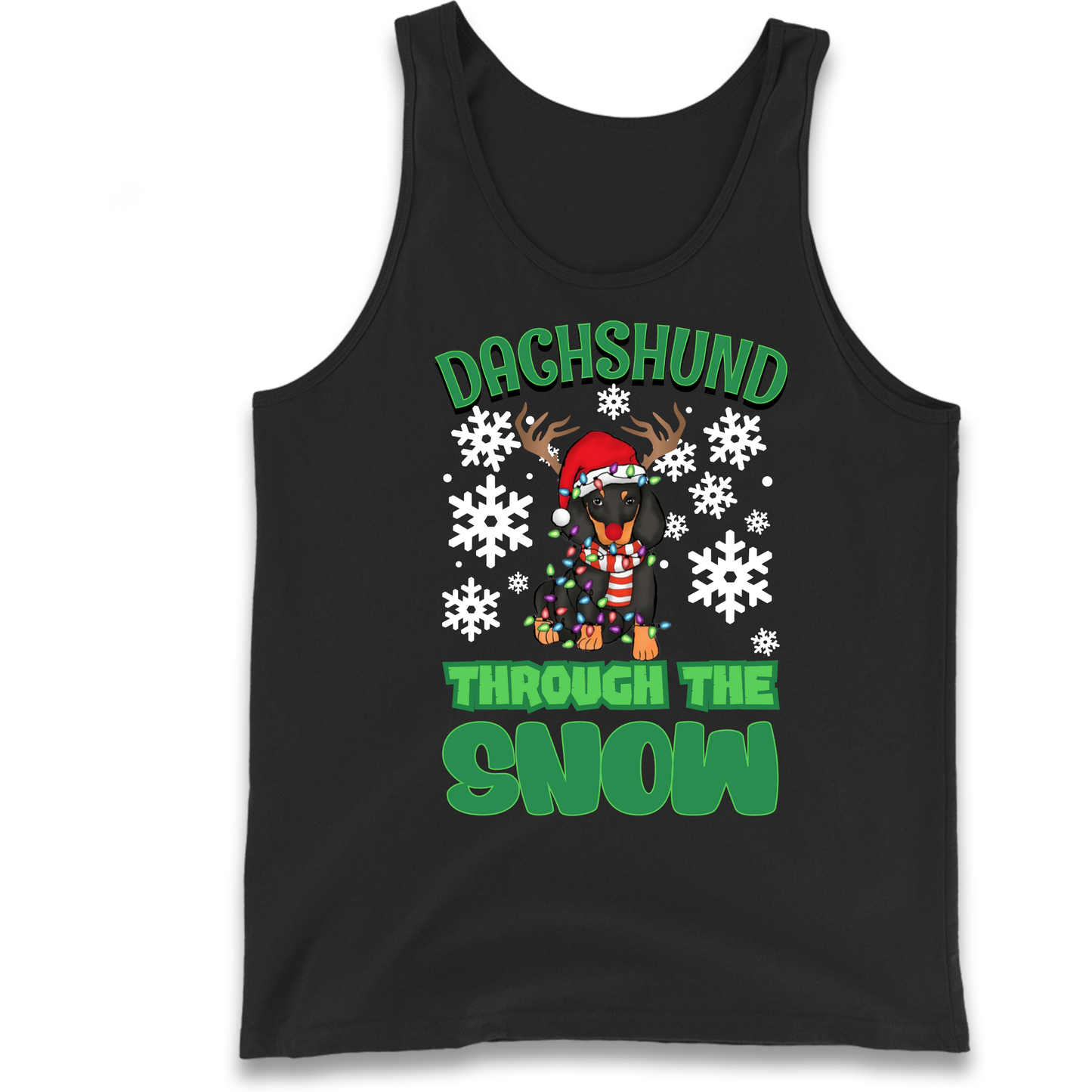 Dachshund Through The Snow Christmas Tank Top
