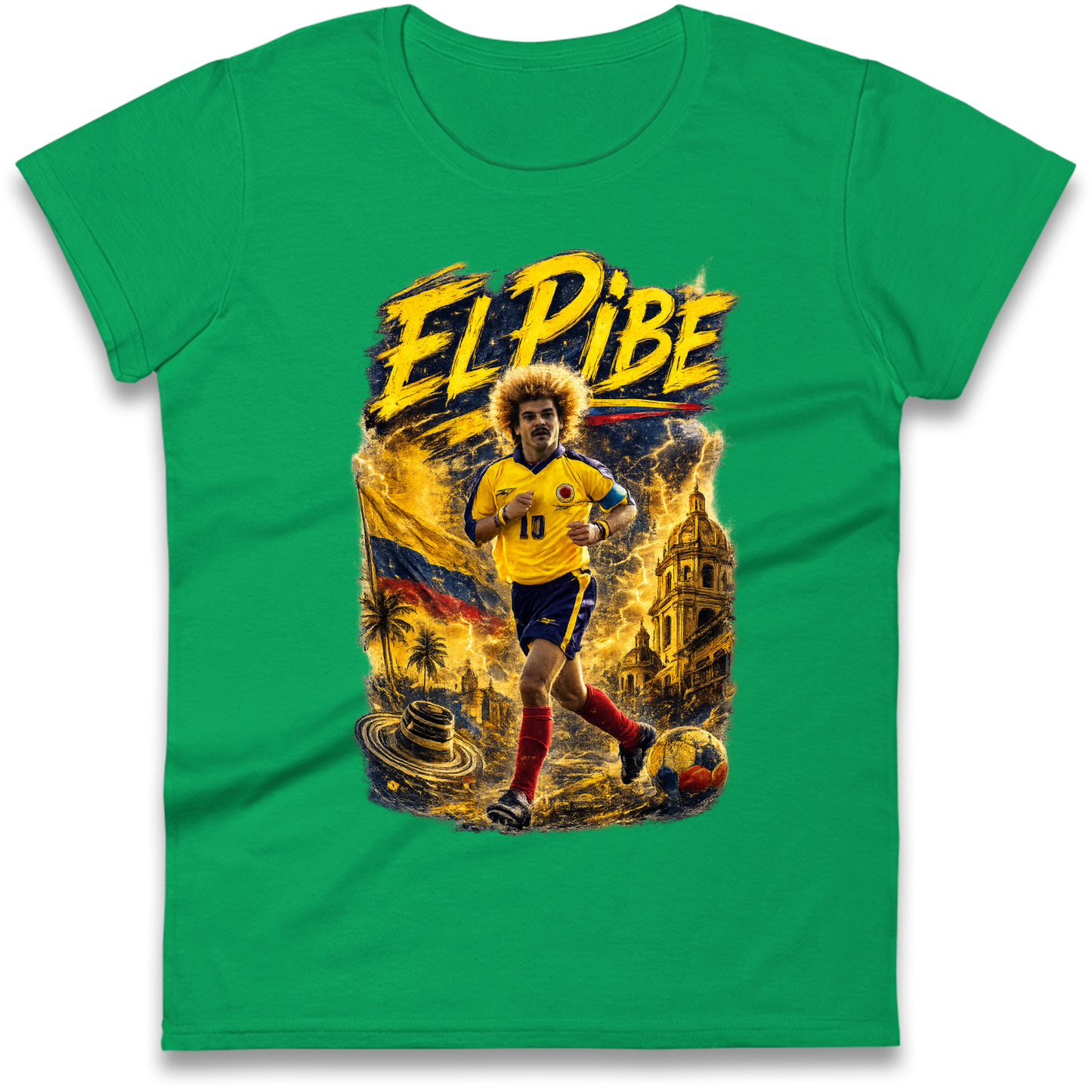 Carlos Valderrama Colombia Football Ladies Shirt