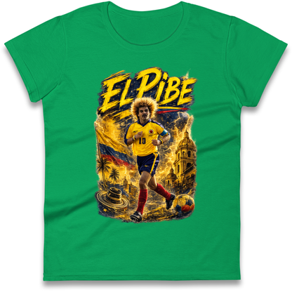 Carlos Valderrama Colombia Football Ladies Shirt