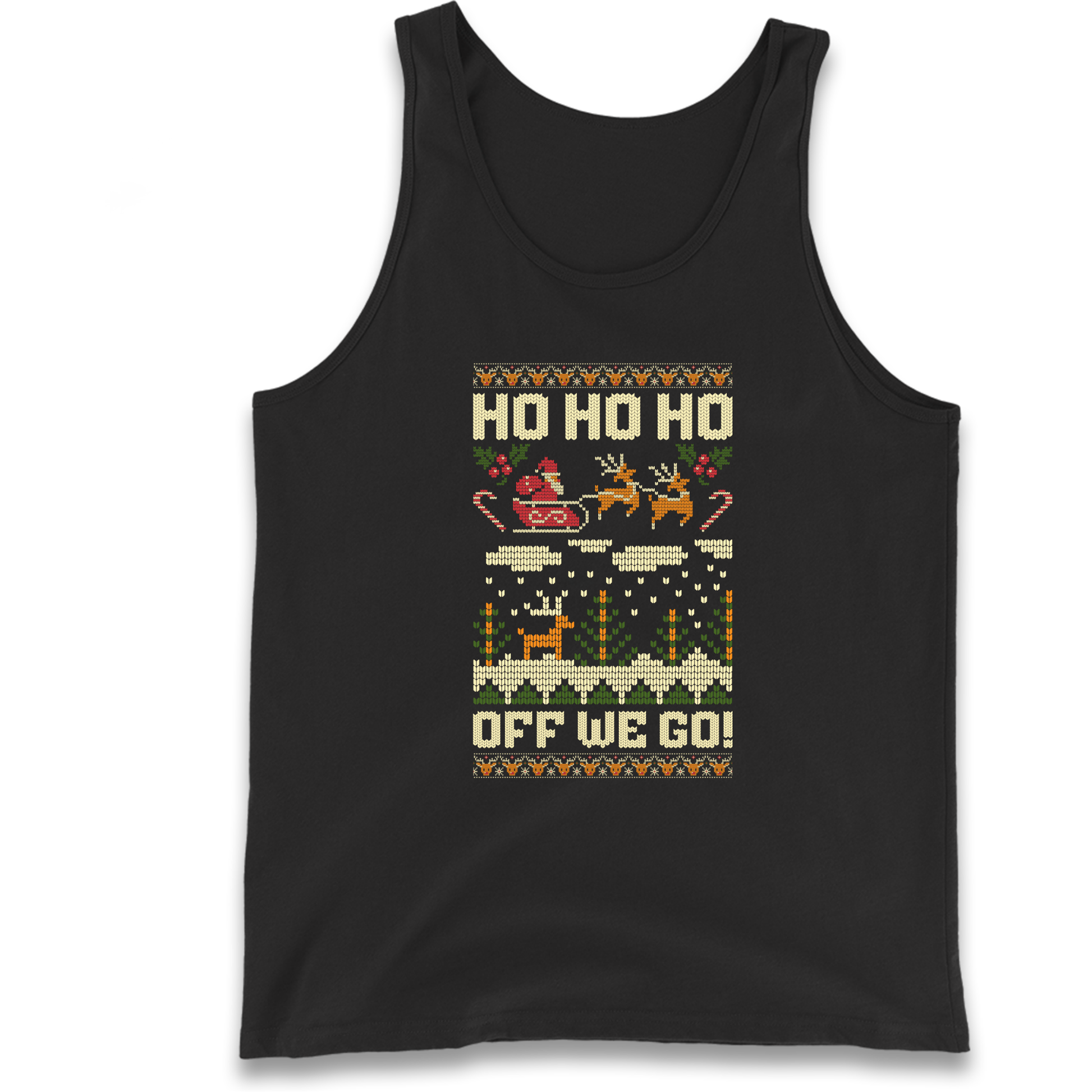 Have Yourself a HO HO HO Off we Go Christmas Tank Top