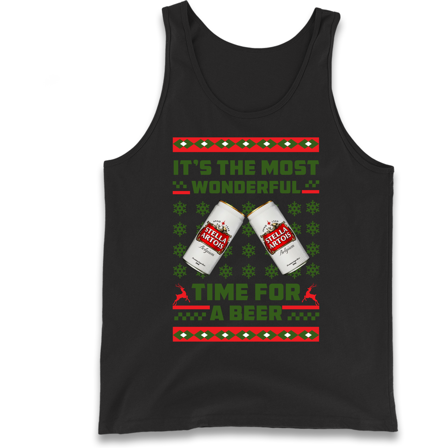Its The Most Wonderful Time for A Beer Stella Christmas Tank Top