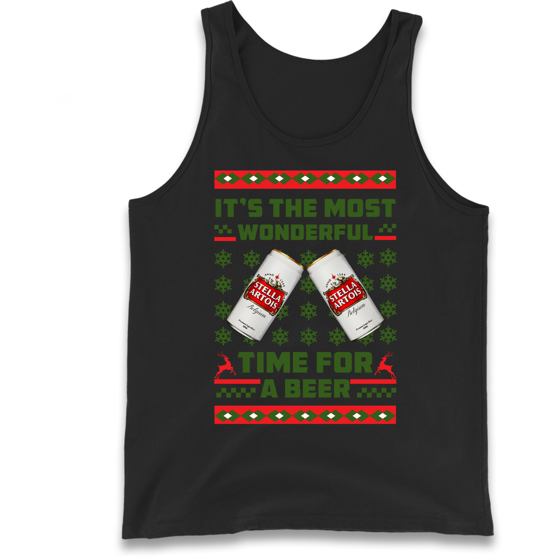 Its The Most Wonderful Time for A Beer Stella Christmas Tank Top