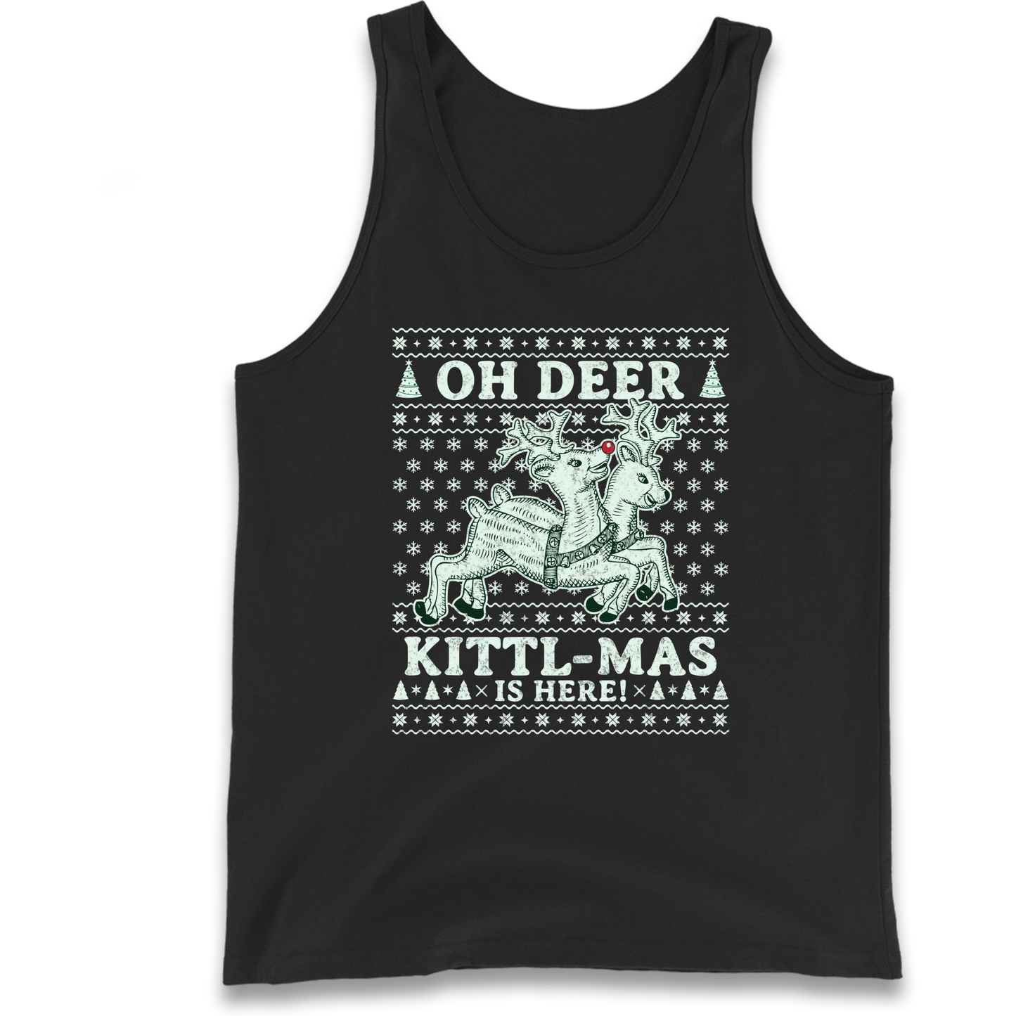 Oh Deer Kittl Mas Is Here Christmas Tank Top