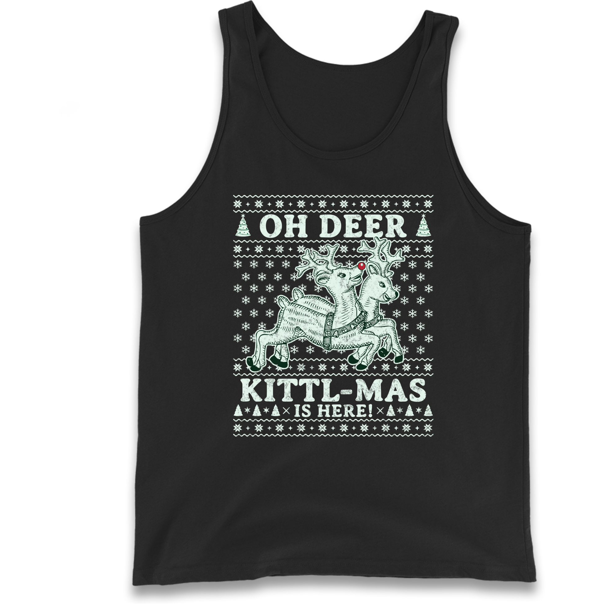 Oh Deer Kittl Mas Is Here Christmas Tank Top