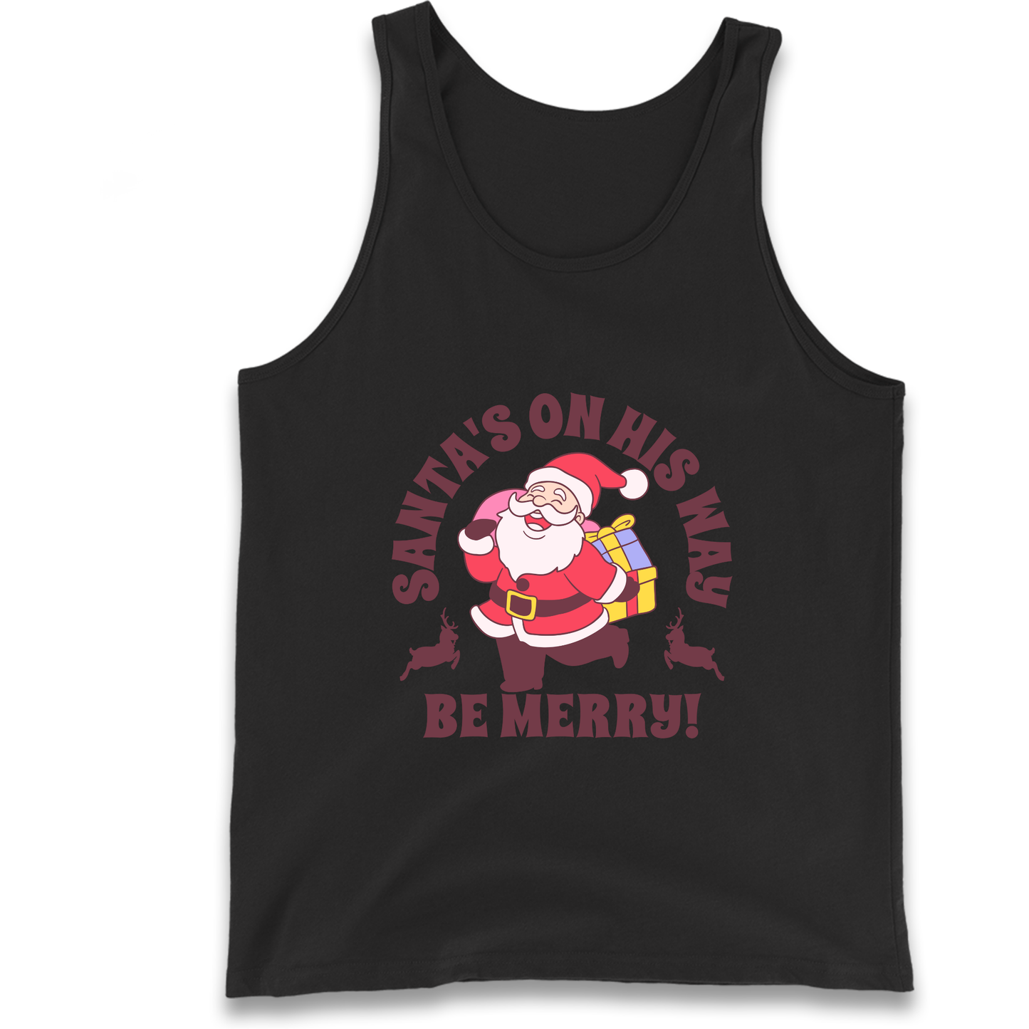 Santa's On His Way Christmas Tank Top