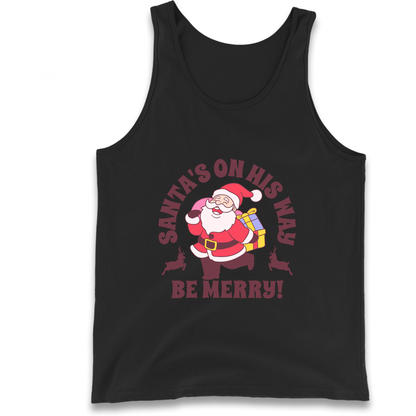 Santa's On His Way Christmas Tank Top