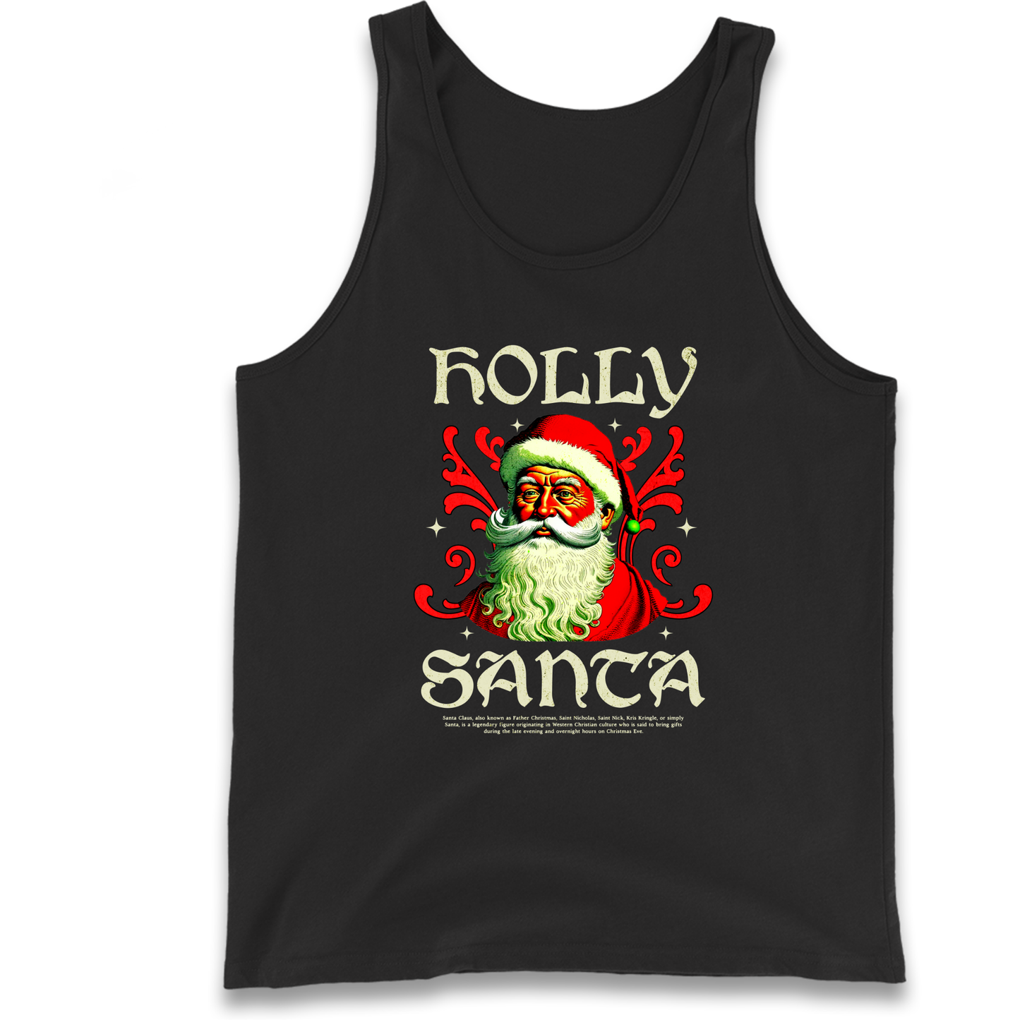 Holly Santa Christmas Tank Top