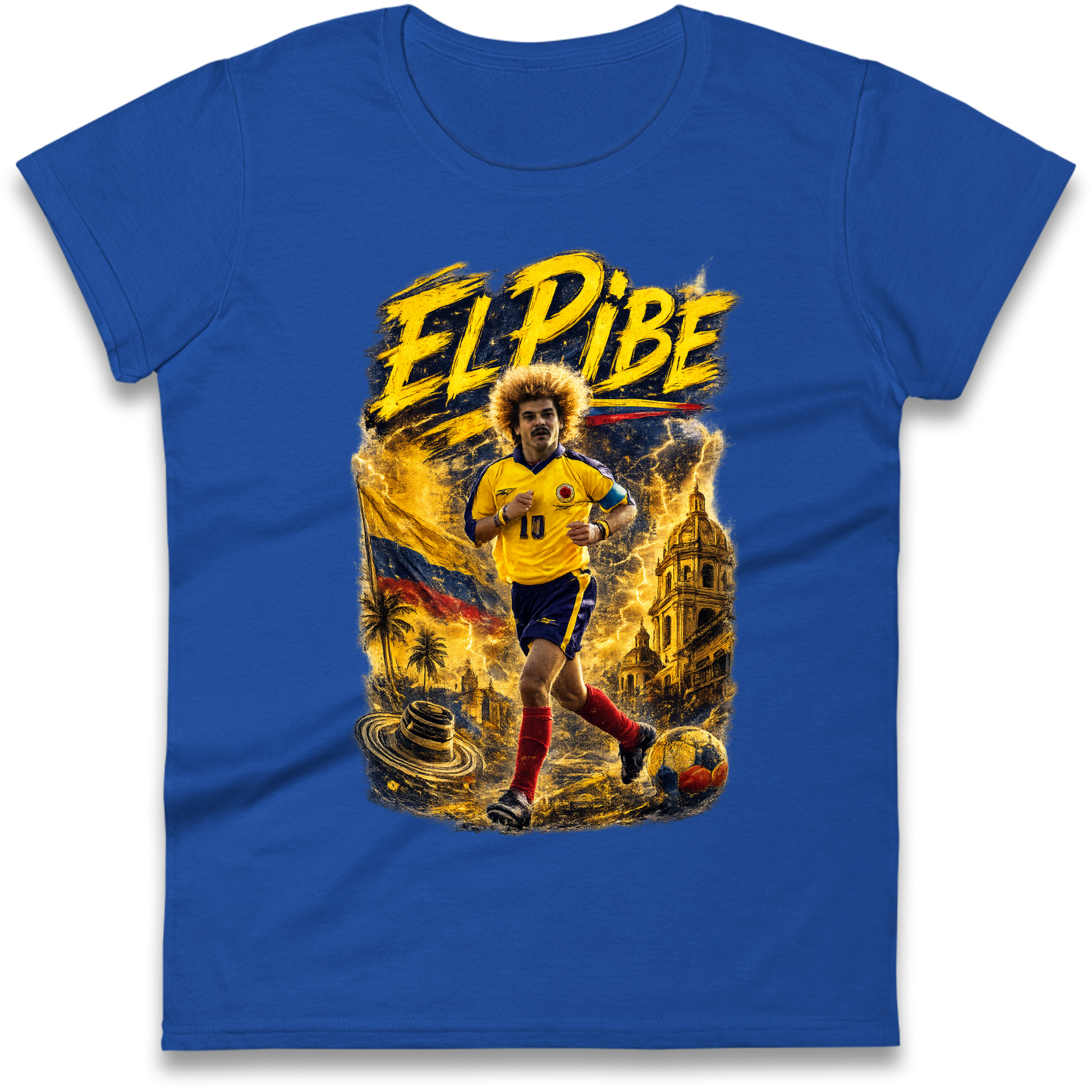 Carlos Valderrama Colombia Football Ladies Shirt