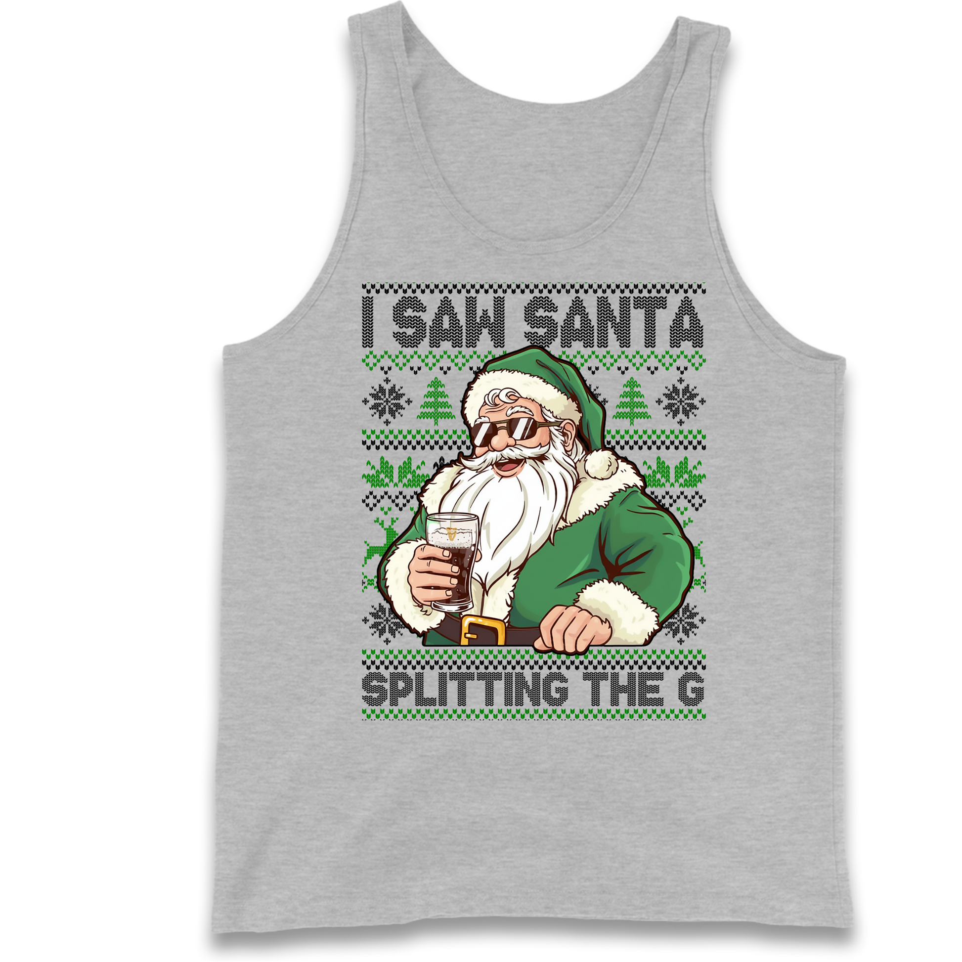 Santa Splitting The G Tank-Top
