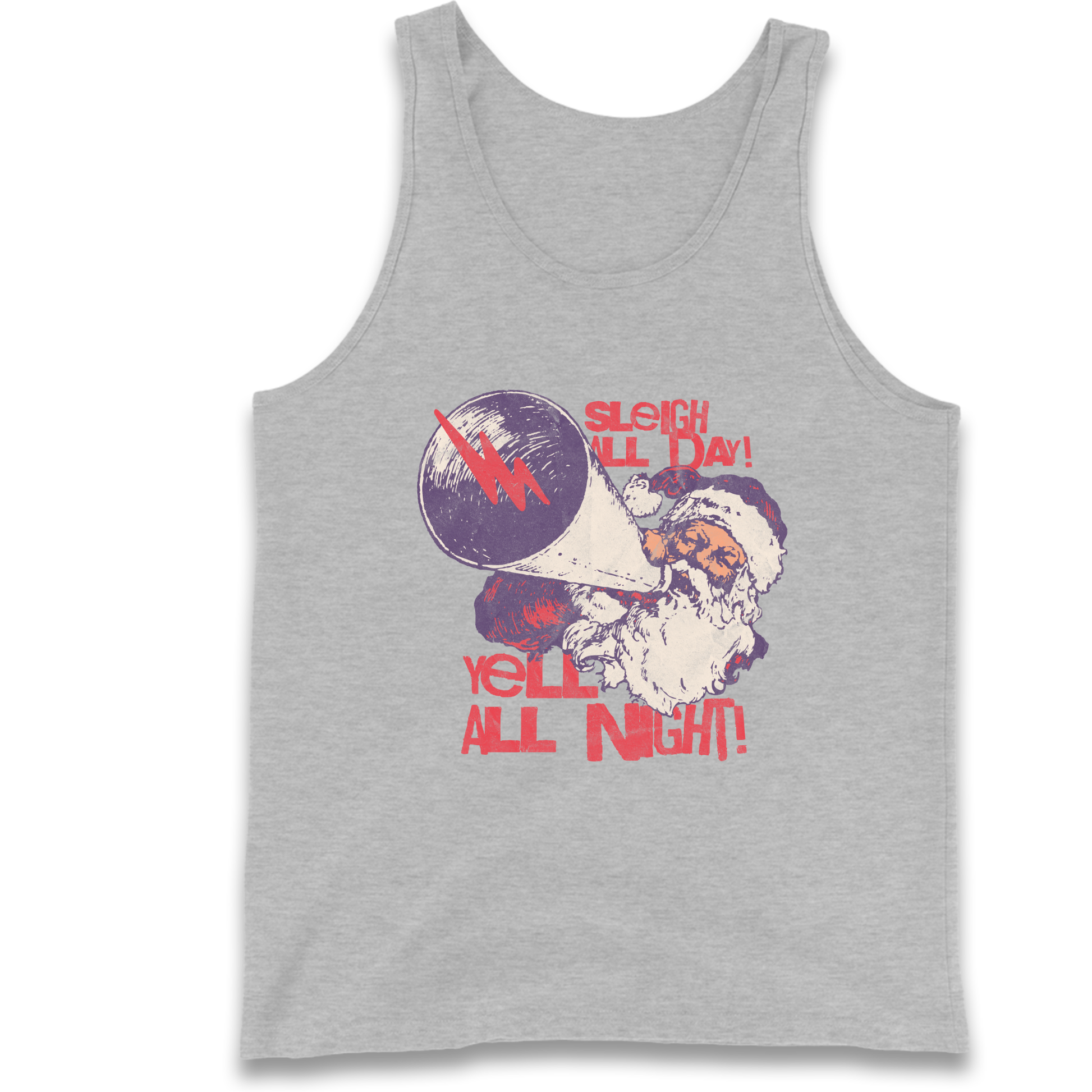 Sleigh All Day Yell All Night Santa Christmas Tank Top