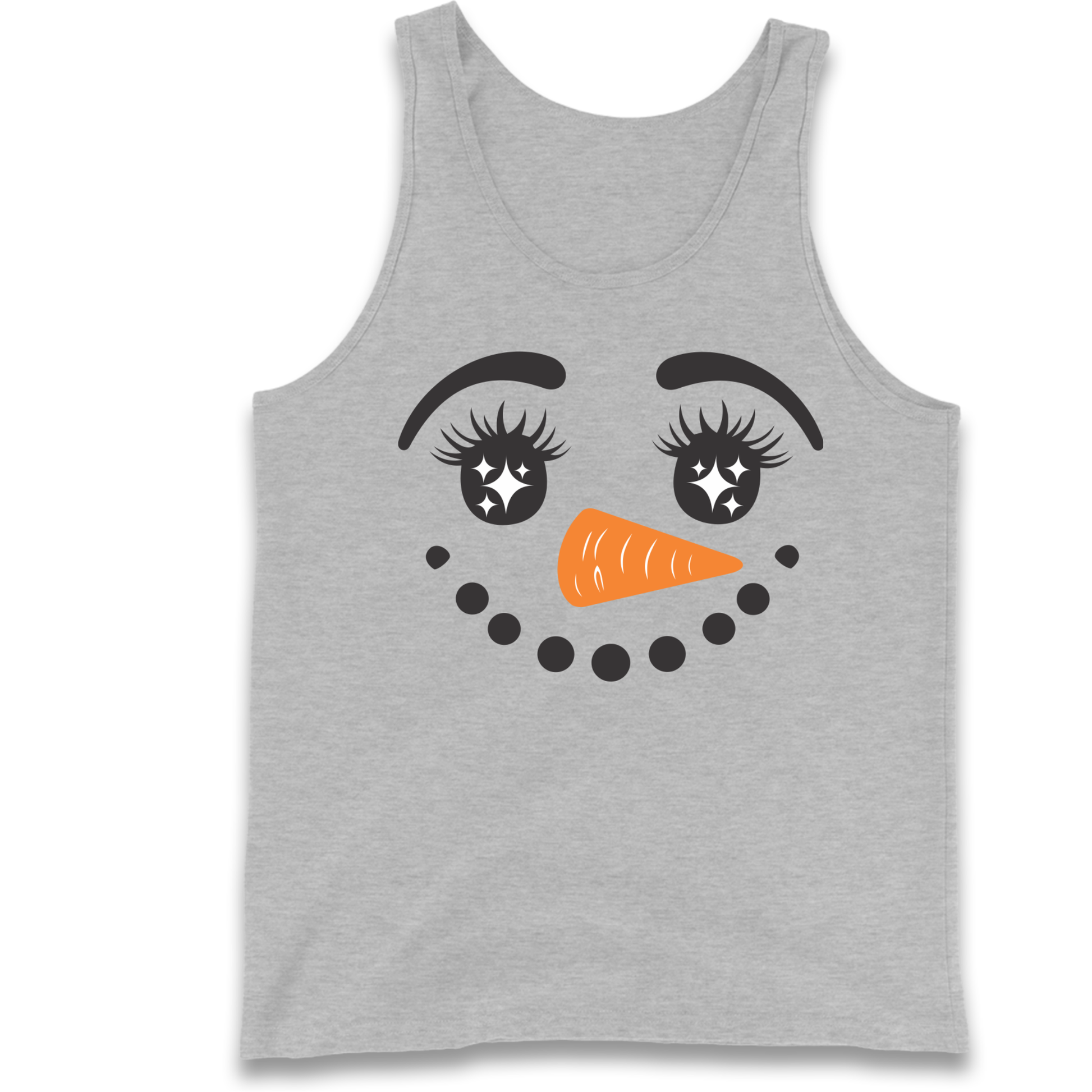 Snowman Face Christmas Tank Top