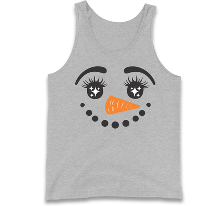 Snowman Face Christmas Tank Top