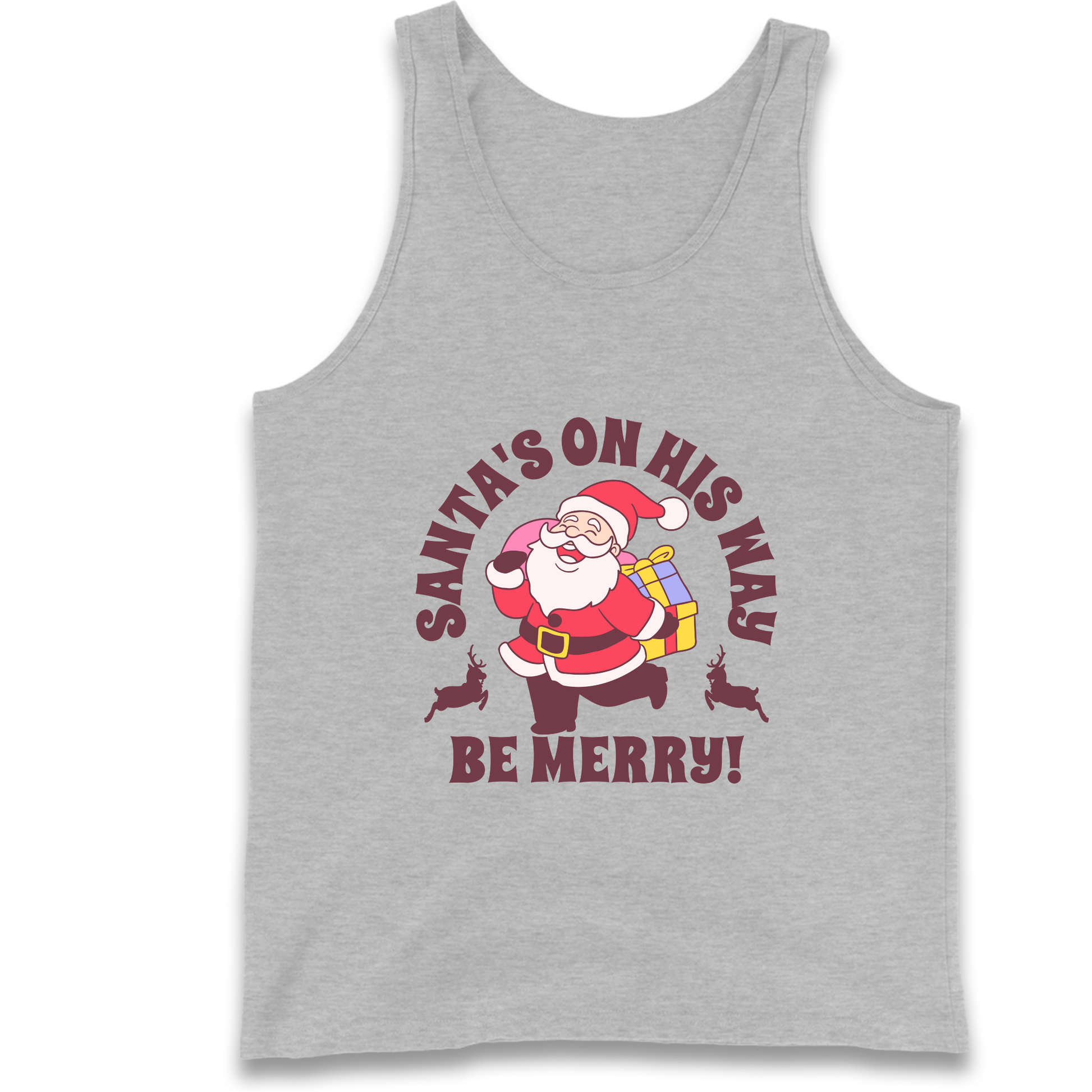 Santa's On His Way Christmas Tank Top