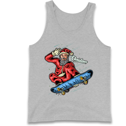 Santa Skateboarding Christmas Tank Top