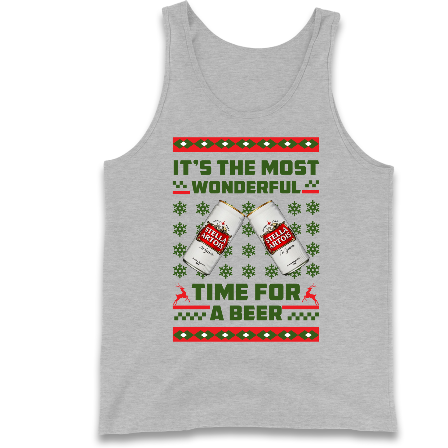 Its The Most Wonderful Time for A Beer Stella Christmas Tank Top