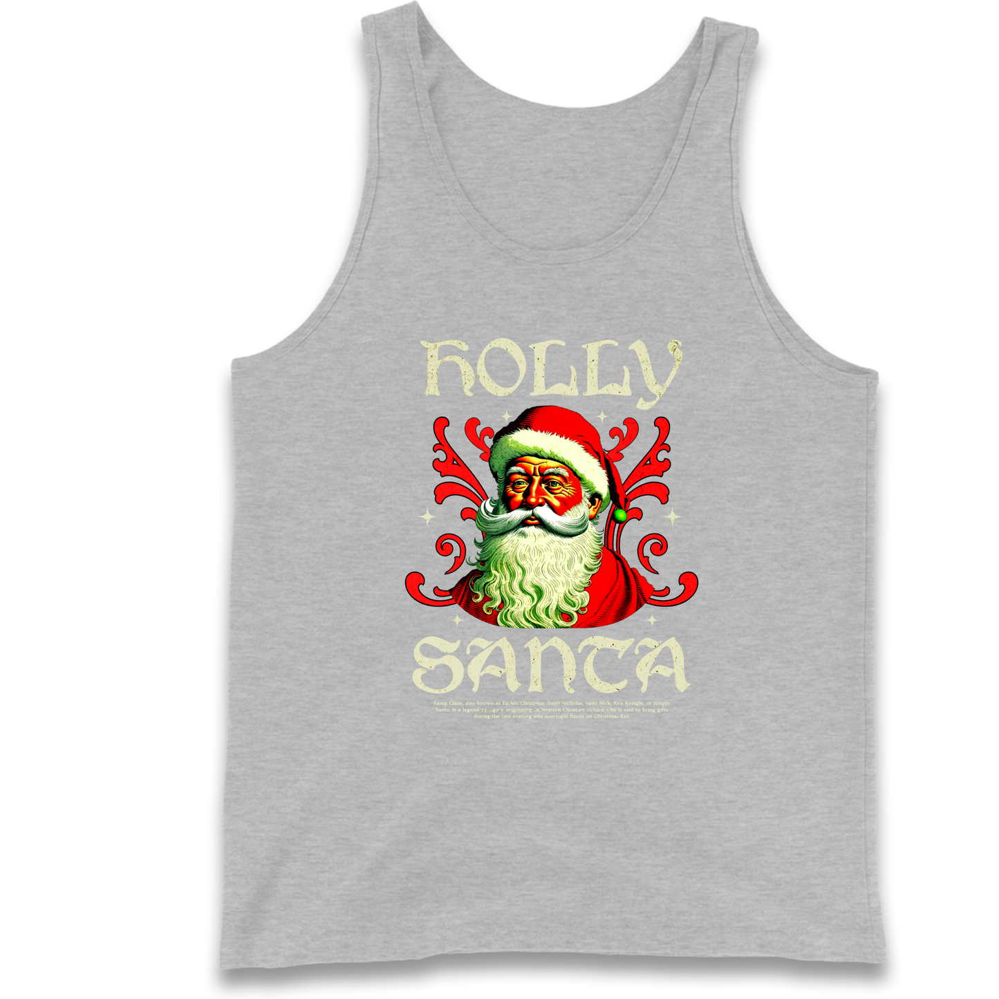 Holly Santa Christmas Tank Top