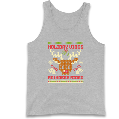 Holiday Vibes Reindeer Rides Christmas Tank Top