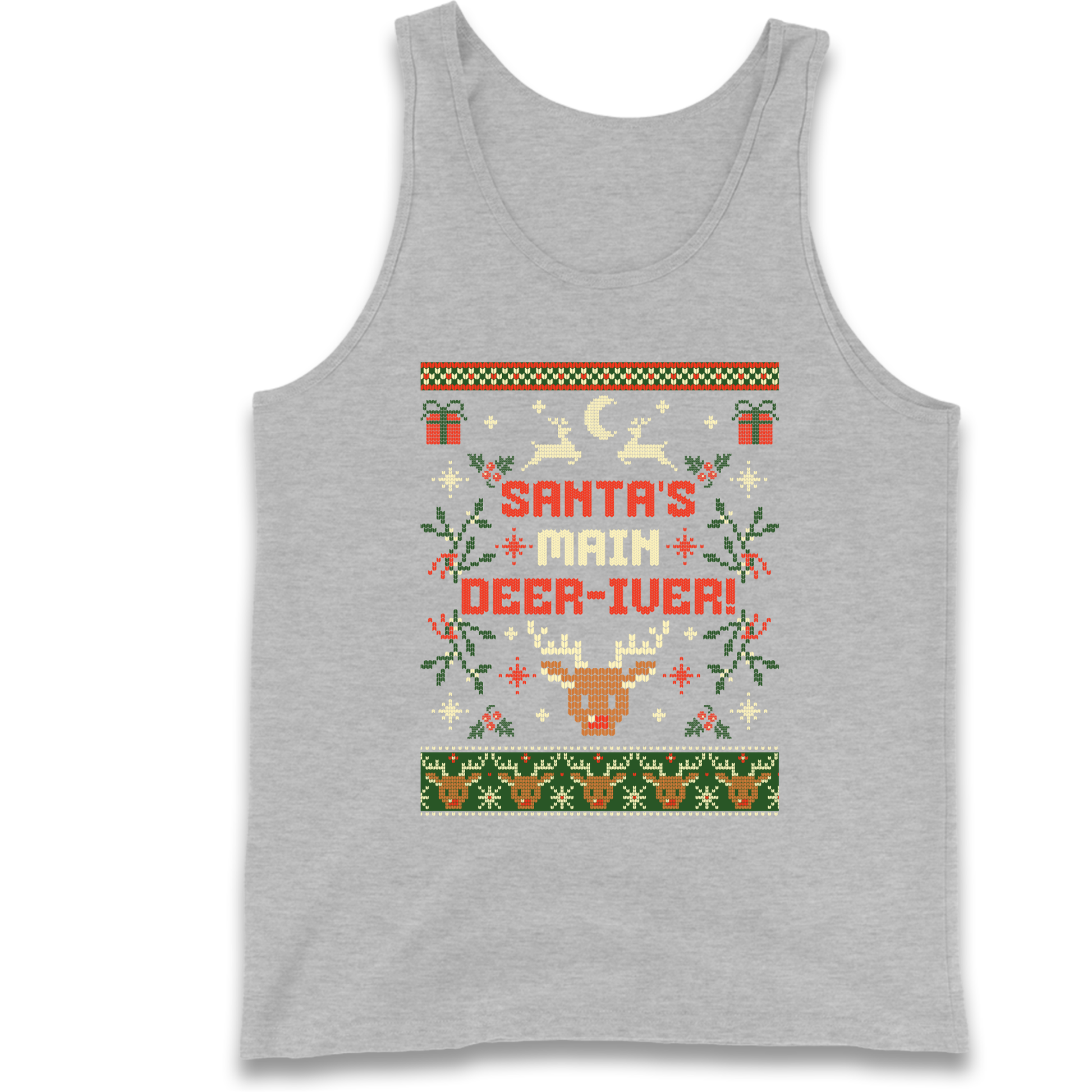 Santas Main Deer iver Christmas Tank Top