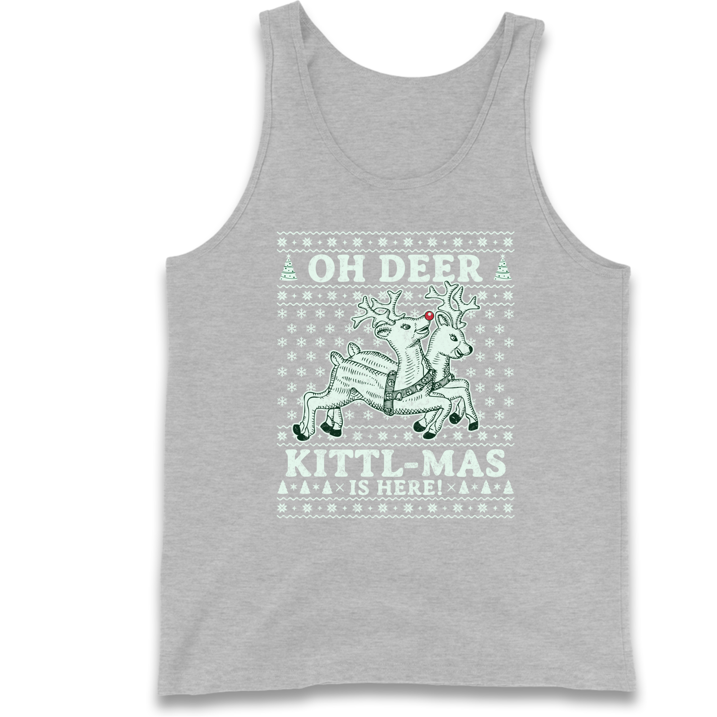 Oh Deer Kittl Mas Is Here Christmas Tank Top