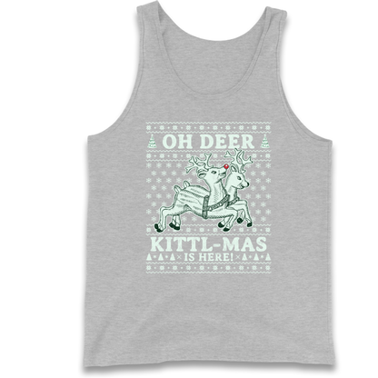 Oh Deer Kittl Mas Is Here Christmas Tank Top