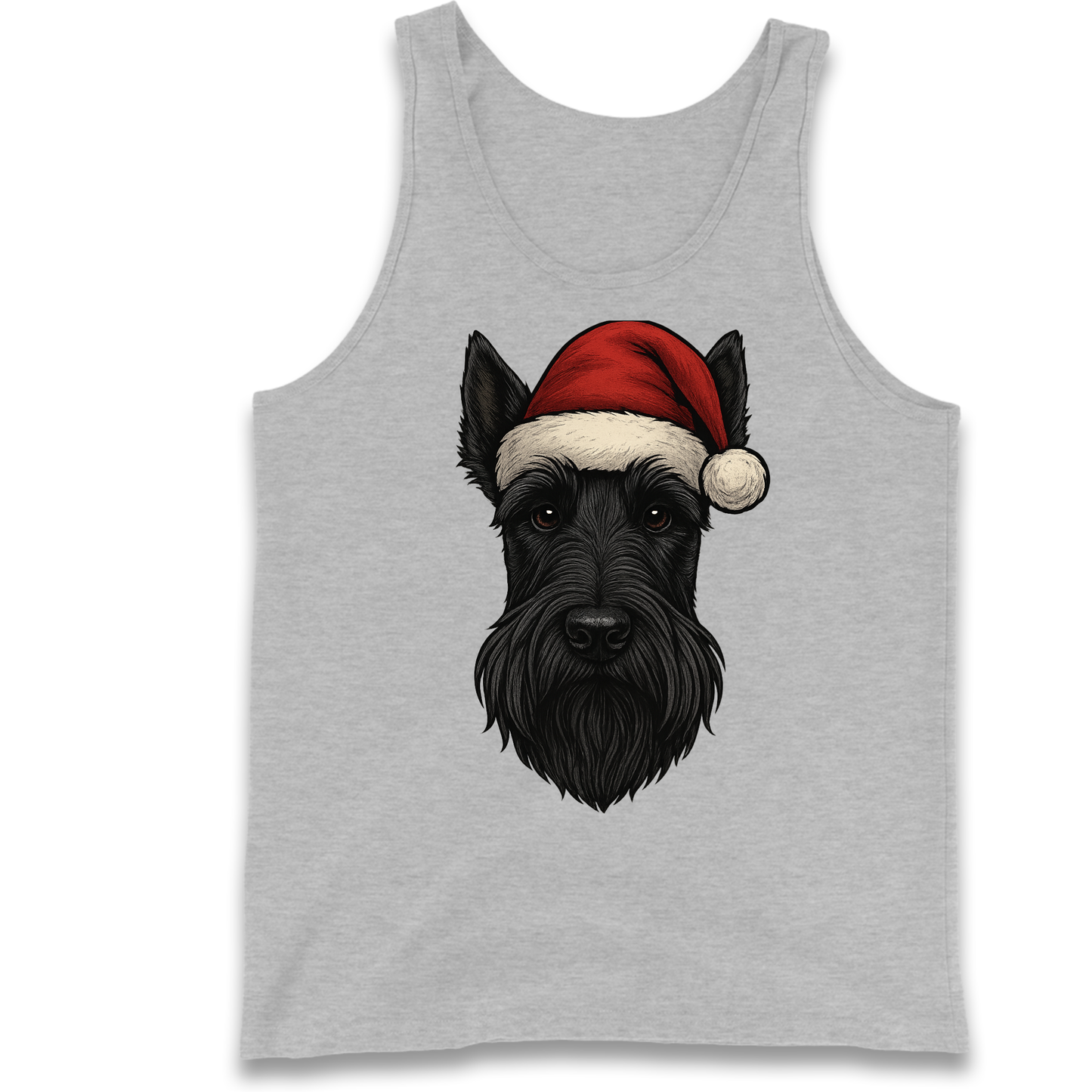 Scottish Terrier Face Christmas Tank Top