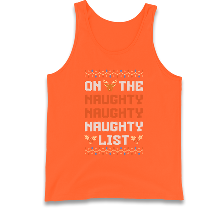 On The Naughty Naughty Naughty List Christmas Tank Top
