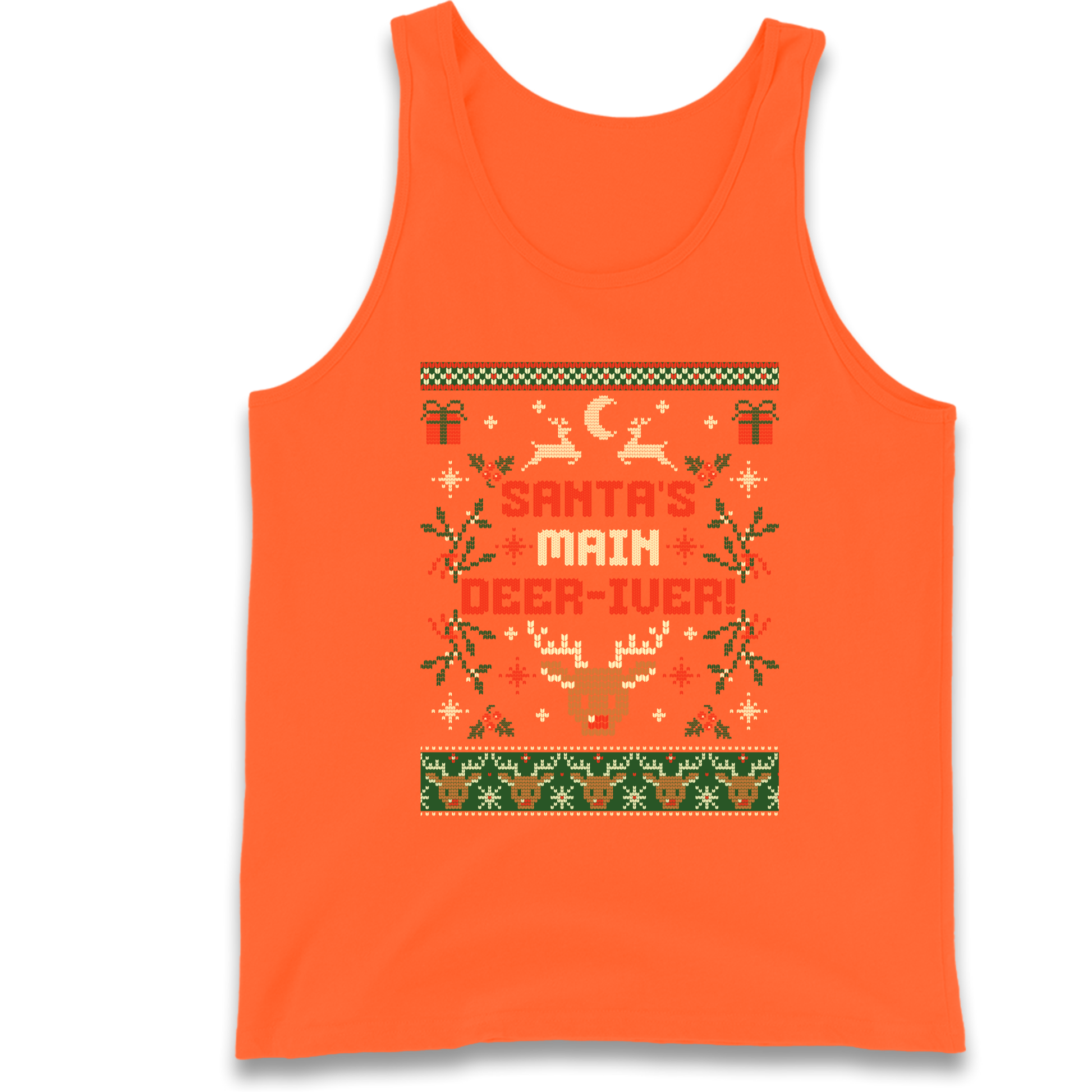 Santas Main Deer iver Christmas Tank Top