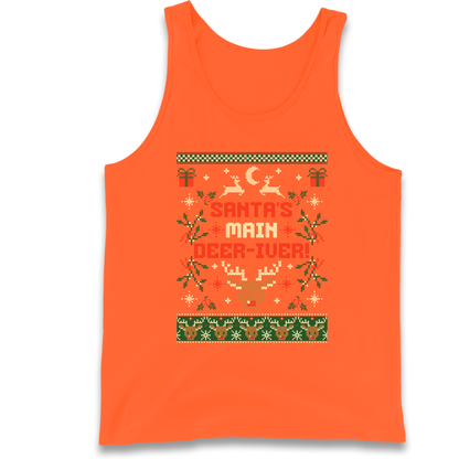 Santas Main Deer iver Christmas Tank Top