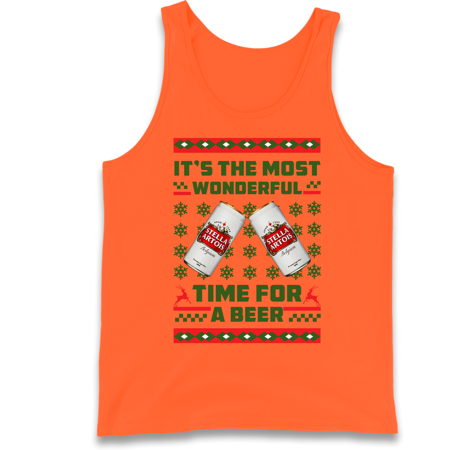 Its The Most Wonderful Time for A Beer Stella Christmas Tank Top