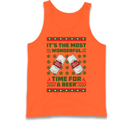 Its The Most Wonderful Time for A Beer Stella Christmas Tank Top