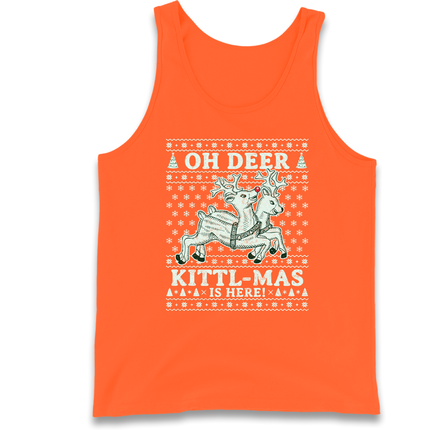 Oh Deer Kittl Mas Is Here Christmas Tank Top