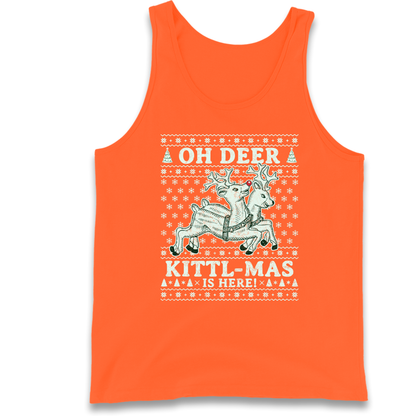 Oh Deer Kittl Mas Is Here Christmas Tank Top