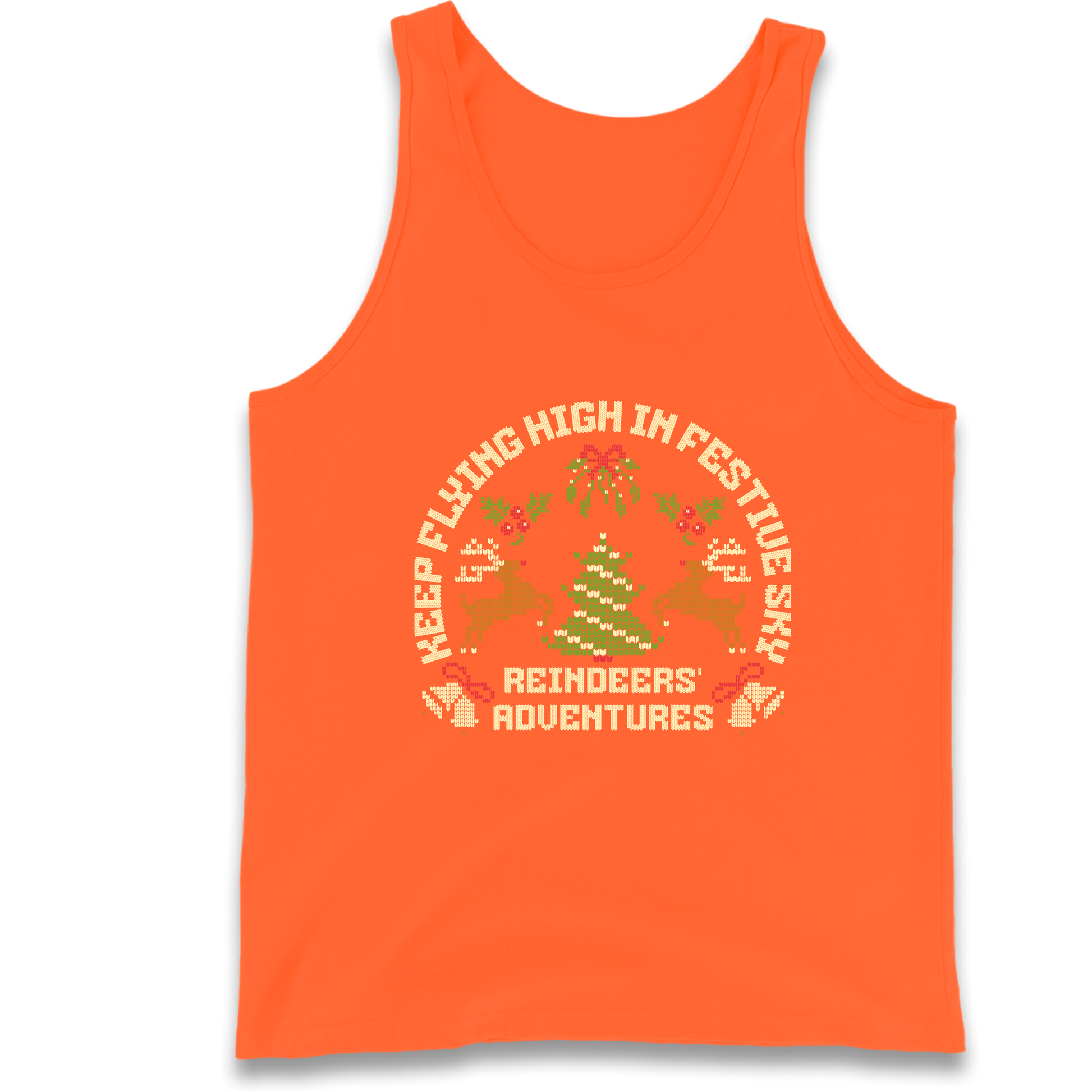 Keep Flying High In Festive Sky Christmas Tank Top
