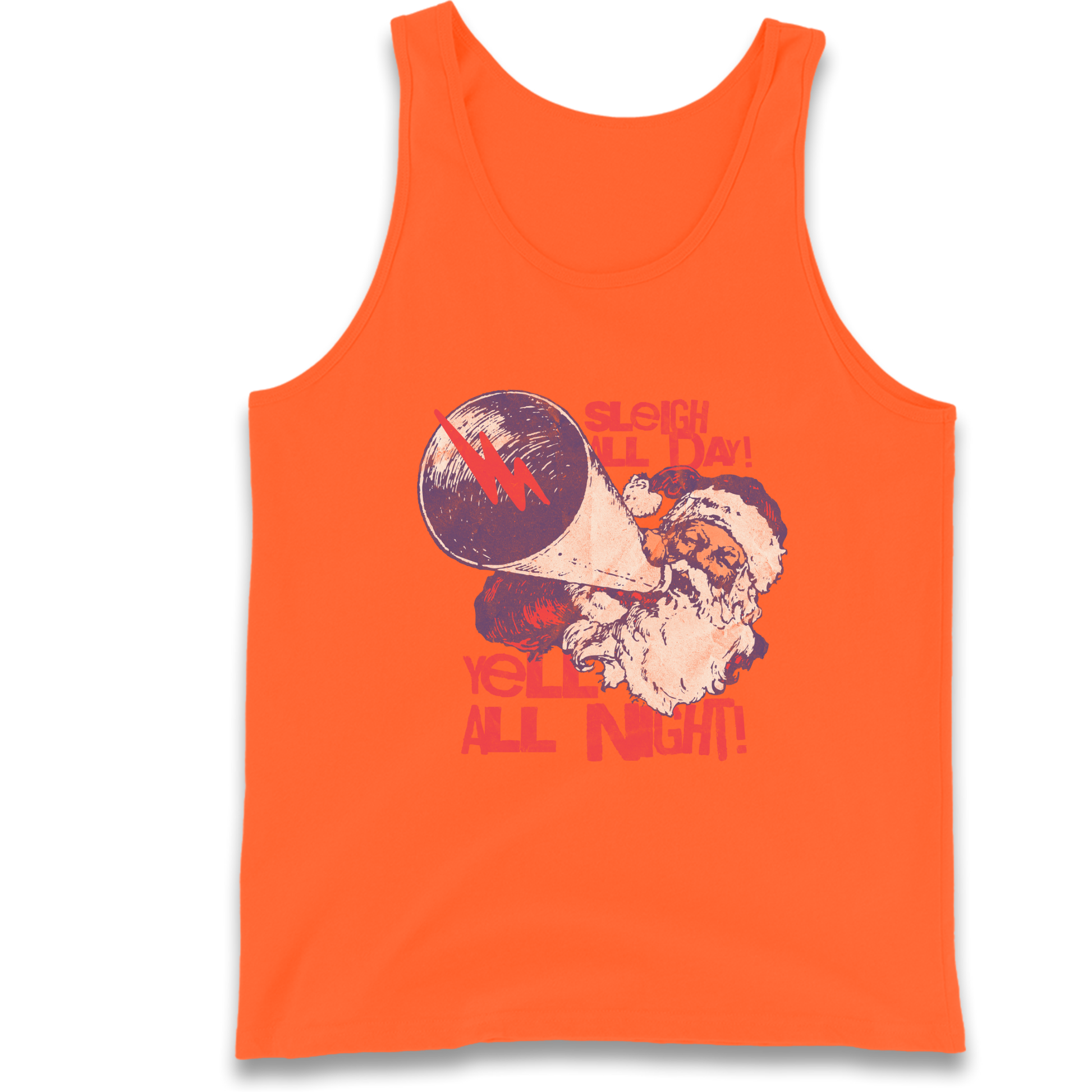Sleigh All Day Yell All Night Santa Christmas Tank Top