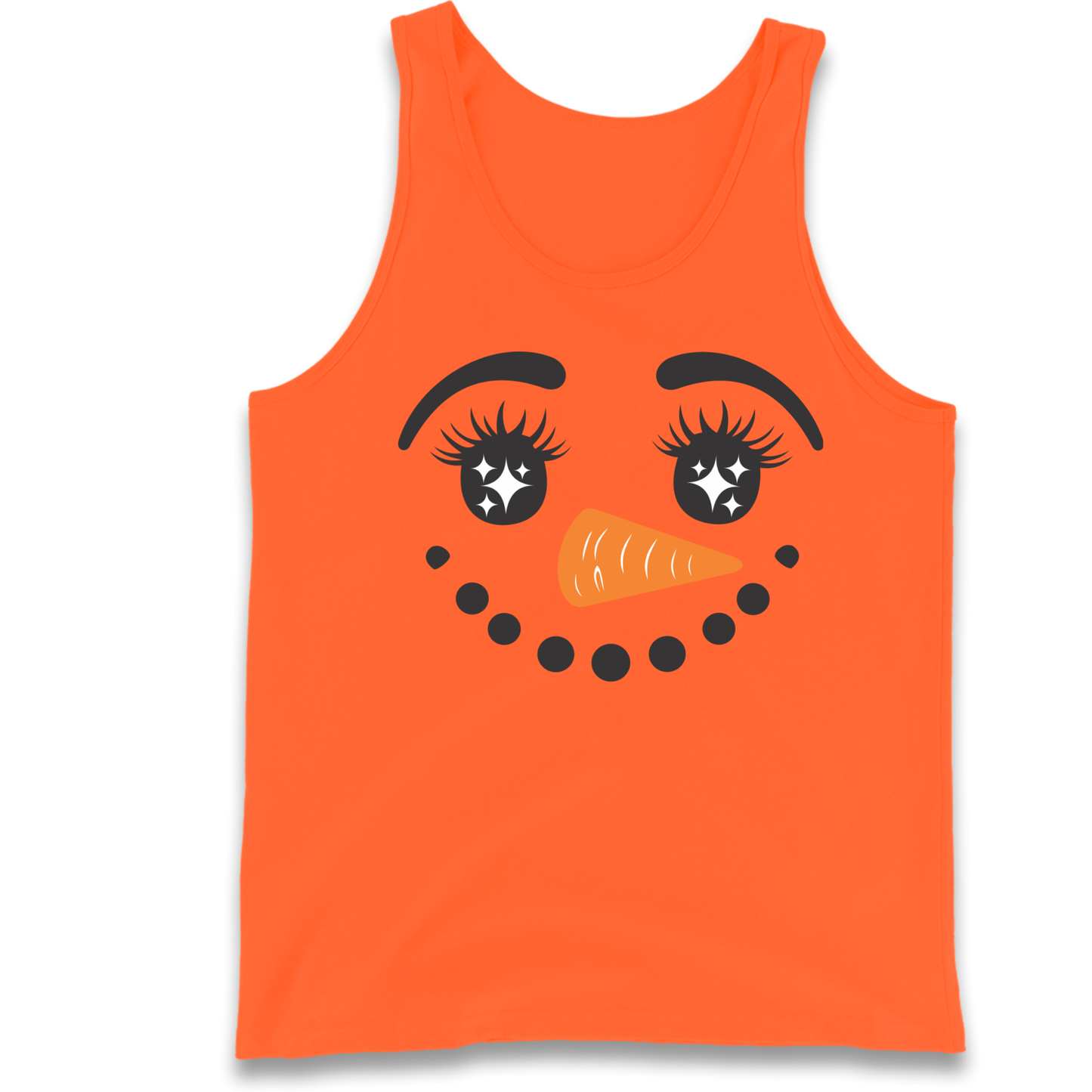 Snowman Face Christmas Tank Top