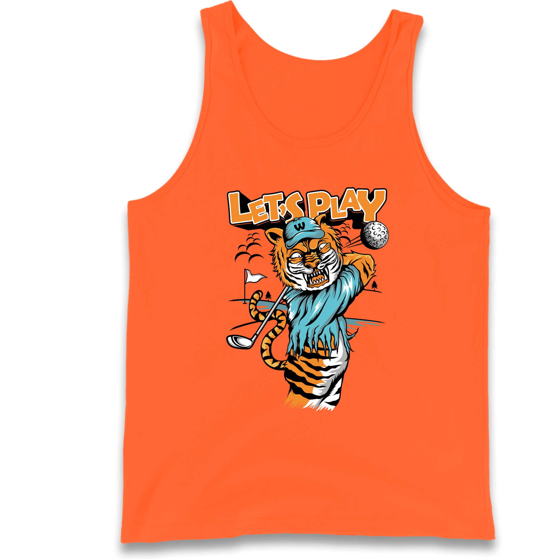 Lets Play Golf Tiger Tank Top