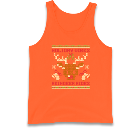 Holiday Vibes Reindeer Rides Christmas Tank Top