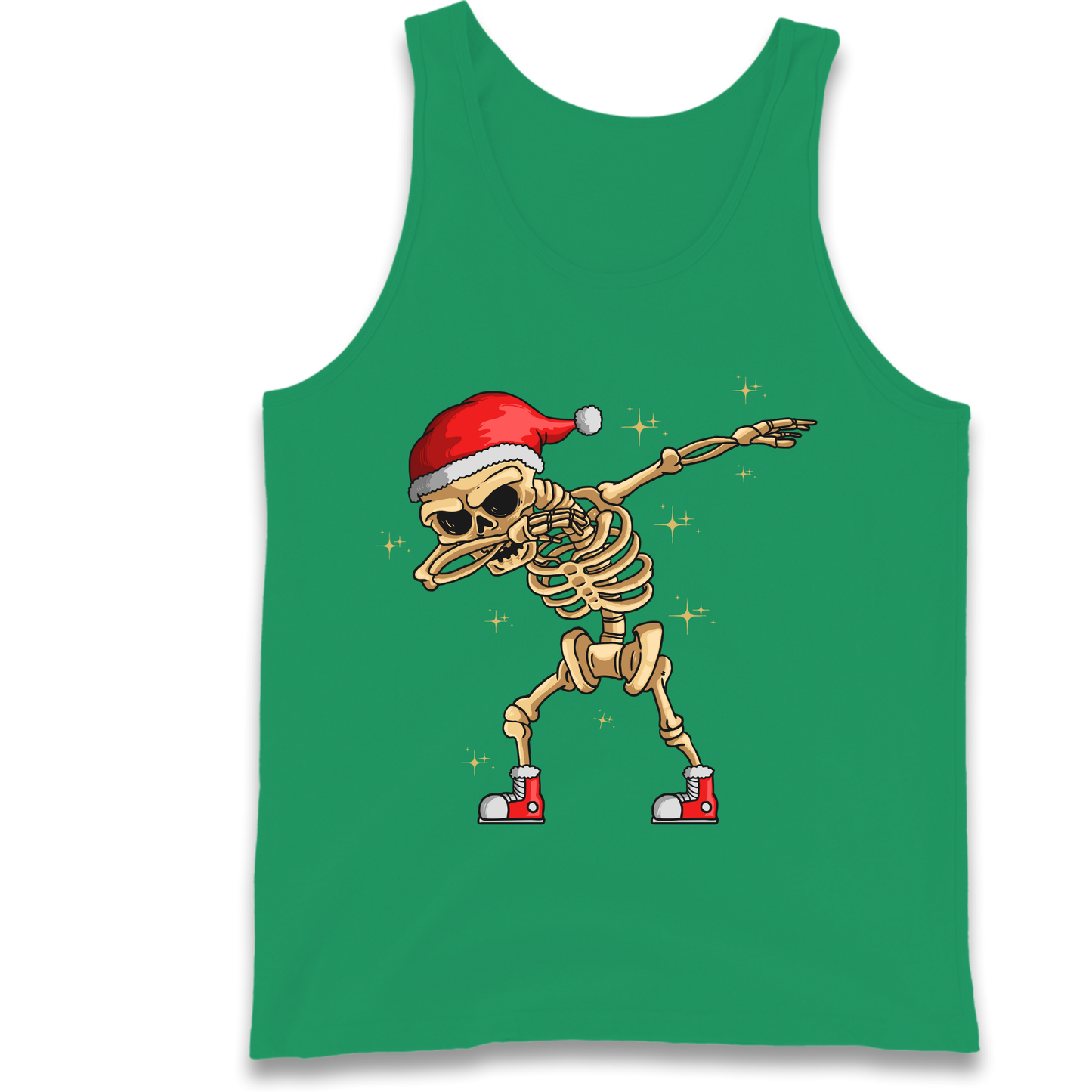 Santa Skellington Dabbing Christmas Tank Top